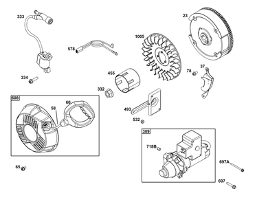 Part Location Diagram of 591453 Briggs and Stratton Guard-flywheel